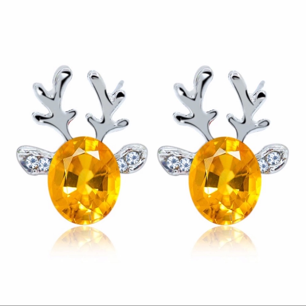 10% off 4-pairs gold reindeer earrings